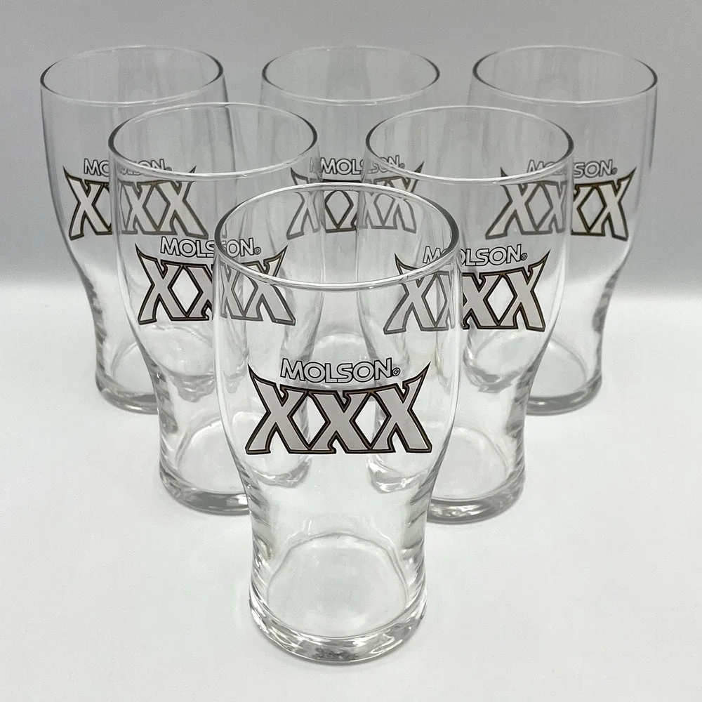 Set of 6 Molson XXX Beer Glasses 6¼